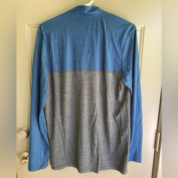 Smartwool. Sport 150 Colorblock. 1/4 Zip. Merino. Poly. Gray. Blue. Men Medium - Picture 4 of 6